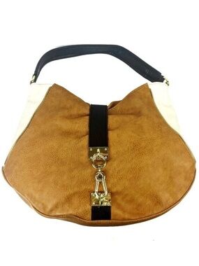 NEW Olivia + Joy Colorblock Hobo Shoulder Bag - Tan, Cream & Black